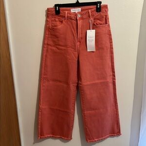 Risen NWT Women's Peach Blossom/Coral Wide Leg cropped Jeans 11/30‎